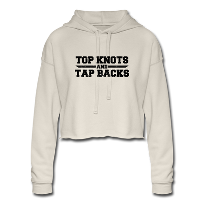 Top Knots and Tap Backs Women's Cropped Hoodie - dust