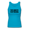 Top Knots and Tap Backs Women's Longer Length Fitted Tank