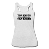 Top Knots and Tap Backs Women’s Tri-Blend Racerback Tank