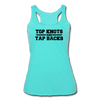 Top Knots and Tap Backs Women’s Tri-Blend Racerback Tank