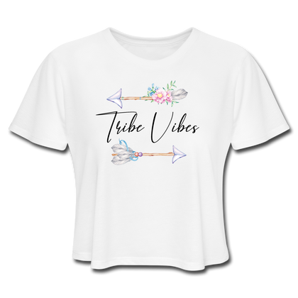 Tribe Vibes Women's Cropped T-Shirt - white