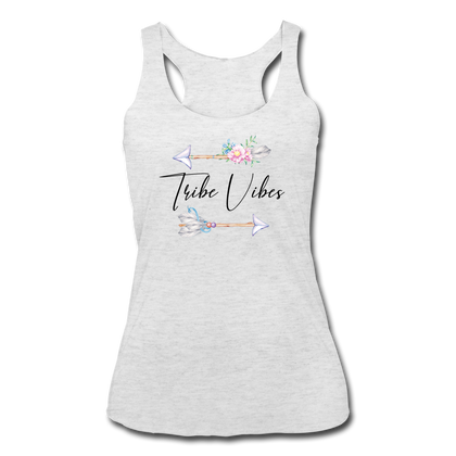 Tribe Vibes Women’s Tri-Blend Racerback Tank - heather white